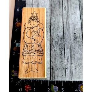 JRL Design Stars and Angels S270 Lamb Rubber Stamp Wood #A9